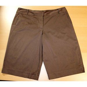 George Bermuda Shorts Women Sz: 14 Brown Pockets Stretch Dressy Casual Solid